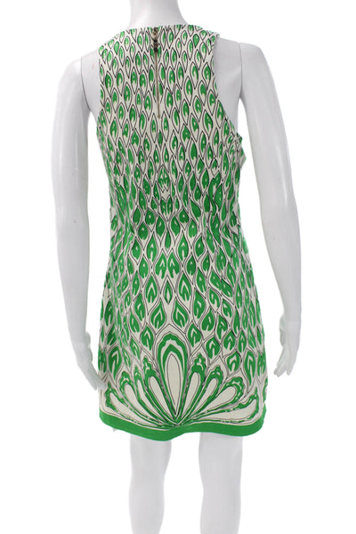 Julie Brown Women Dress White Sleeveless Scoop Neck Knee Length Cotton Size 4