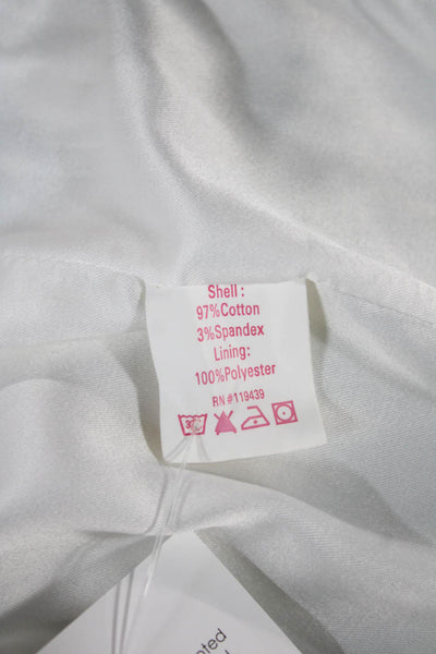 Julie Brown Women Dress White Sleeveless Scoop Neck Knee Length Cotton Size 4