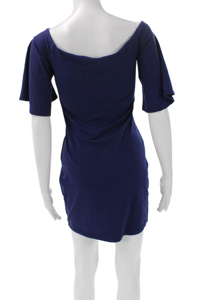 Susana Monaco Womens Blue Scoop Neck Short Sleeve Dress Size S