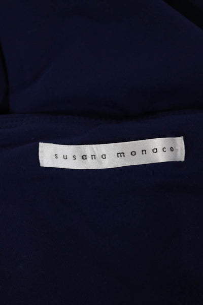 Susana Monaco Womens Blue Scoop Neck Short Sleeve Dress Size S