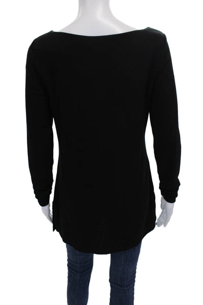 Lauren Ralph Lauren Womens Viscose Boat Neck Long Sleeve Black Top Size XS