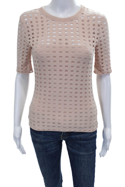 T Alexander Wang Women Pink Spotted Short Sleeve T-Shirt Size XS