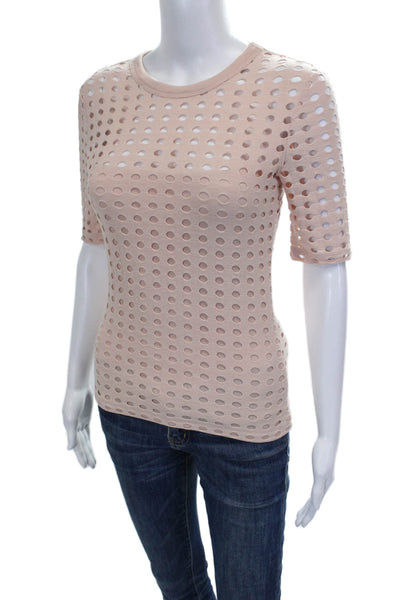 T Alexander Wang Women Pink Spotted Short Sleeve T-Shirt Size XS