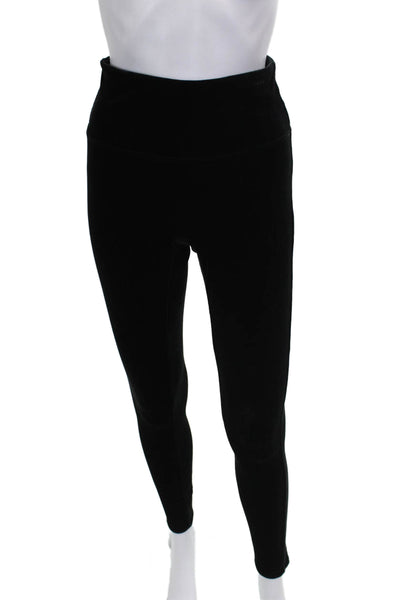 Spanx Womens Black Velvet Leggings Solid Size M
