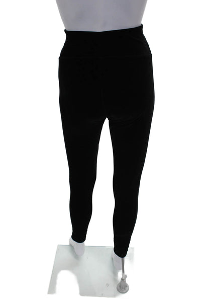 Spanx Womens Black Velvet Leggings Solid Size M