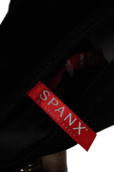 Spanx Womens Black Velvet Leggings Solid Size M