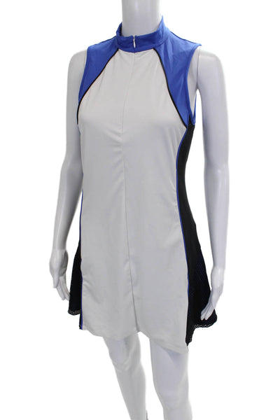 Michi Womens Dress White Sleeveless Crewneck Short Polyester Size M