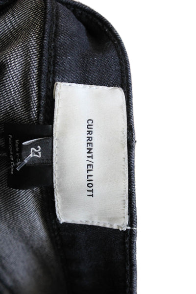 Current/Elliott Women Jeans Black Cotton Mid Rise Inseam 27 Size 27