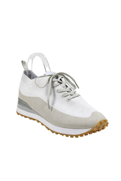 Greats Mens Stretch Knit Low Top Lace Up Sneakers Grey Beige Size 9.5