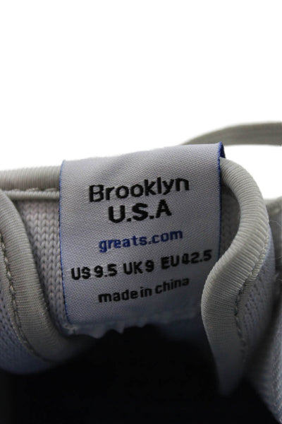 Greats Mens Stretch Knit Low Top Lace Up Sneakers Grey Beige Size 9.5