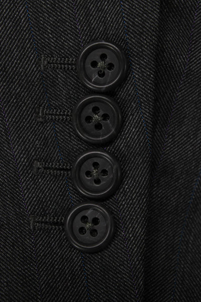 Dunhill Mens Wool Blazer Gray Buttoned Collared Solid Size 52
