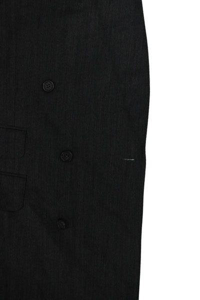 Dunhill Mens Wool Blazer Gray Buttoned Collared Solid Size 52