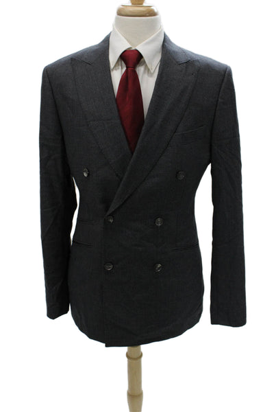 Indochino Mens Gray 100% Wool Blazer Size 42