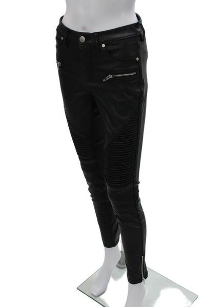Blank NYC Women Black Faux Leather Solid Pants Size 25