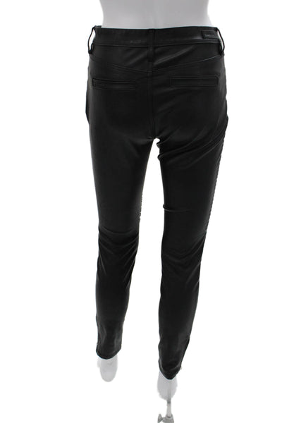 Blank NYC Women Black Faux Leather Solid Pants Size 25