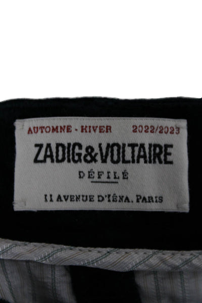 Zadig & Voltaire Women Blue Velvet Pants Size 34