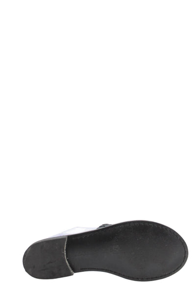 Jack Rogers Womens Georgica Leather Thong Slip-On Sandals Black Size 6.5