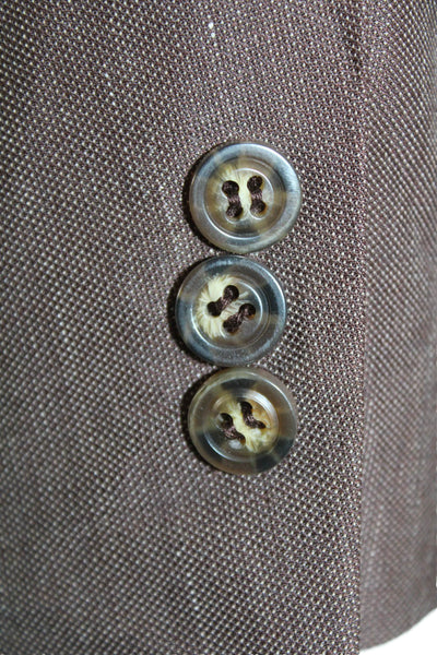 Indochino Men's Brown Wool Collared Buttoned Blazer Long Sleeve Size 52