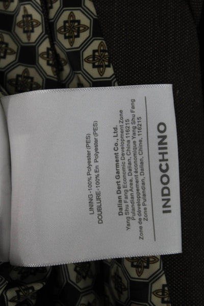 Indochino Men's Brown Wool Collared Buttoned Blazer Long Sleeve Size 52