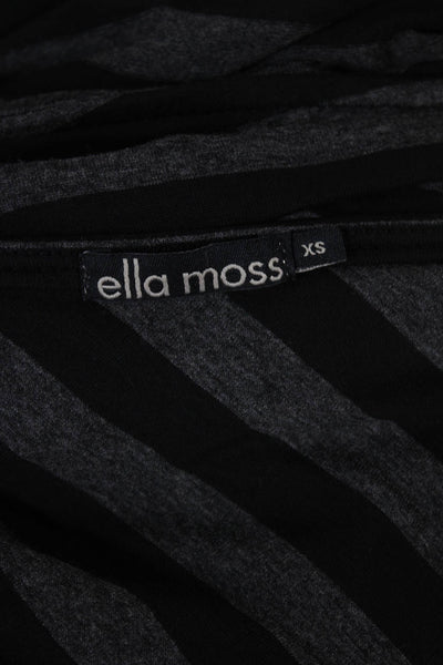 Ella Moss Women One Shoulder Striped Rayon Dress Knee Length Sleeveless Size XS