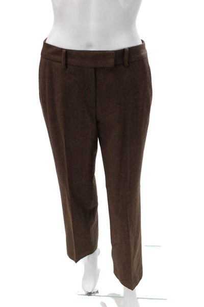 Brooks Brothers Womens Brown Wool Pants Size 4P