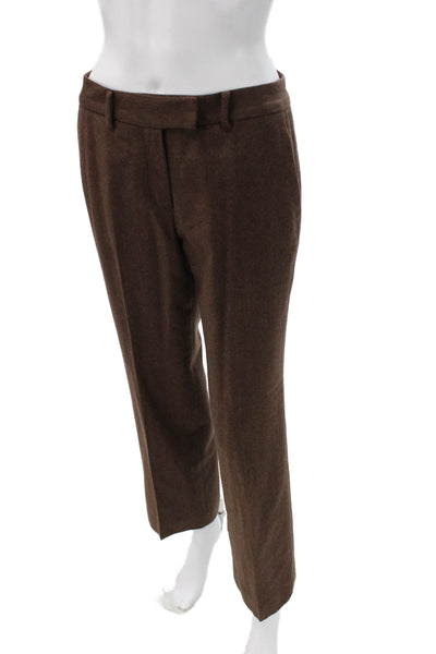 Brooks Brothers Womens Brown Wool Pants Size 4P