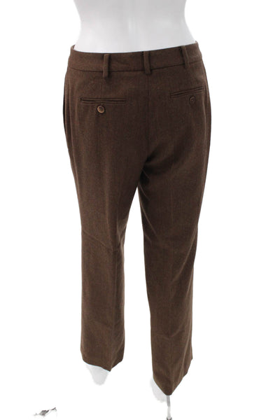 Brooks Brothers Womens Brown Wool Pants Size 4P