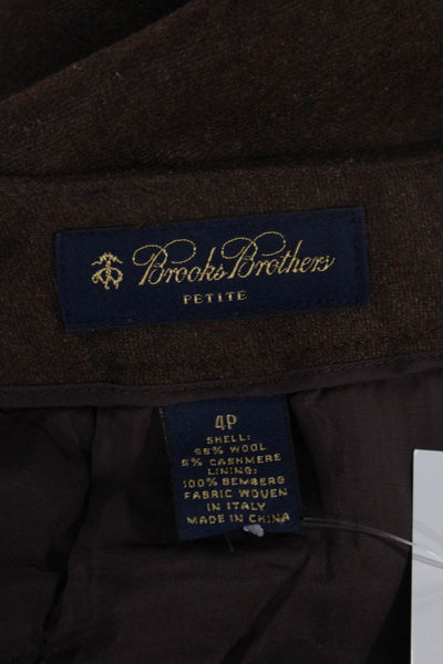 Brooks Brothers Womens Brown Wool Pants Size 4P
