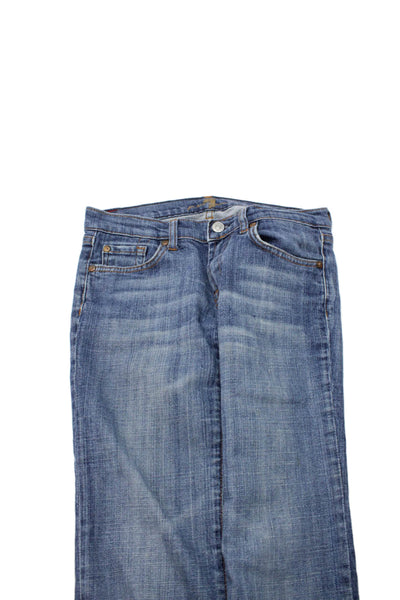 7 For All Mankind Womens Low Rise Denim Jeans Blue Size 25