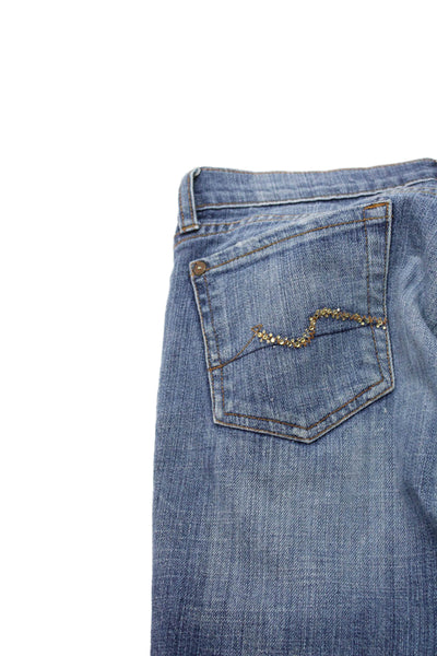 7 For All Mankind Womens Low Rise Denim Jeans Blue Size 25