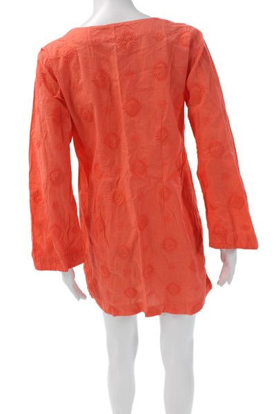 Helen Jon Women Floral V Neck Long Sleeve Knee Length Cotton Dress Size S