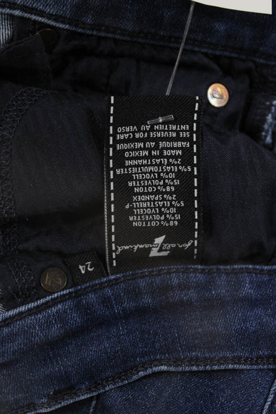 7 For All Mankind Womens Jeans Blue Mid Rise Button Denim Size 24