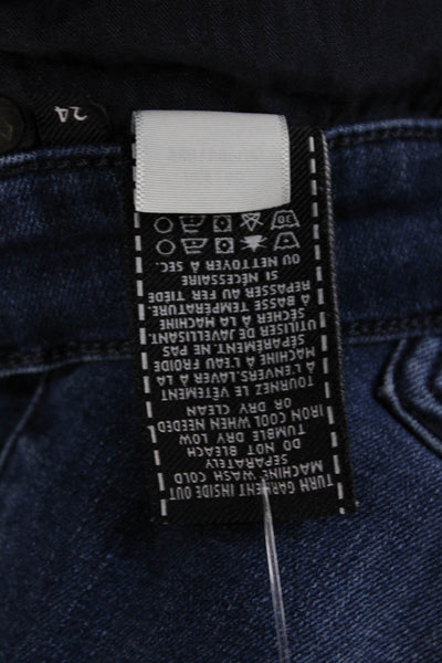 7 For All Mankind Womens Jeans Blue Mid Rise Button Denim Size 24