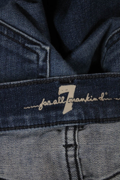 7 For All Mankind Womens Jeans Blue Mid Rise Button Denim Size 24