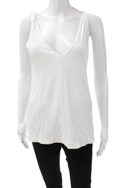 Standard James Perse Womens Scoop Neck Cotton Sleeveless Blouse White Size 1