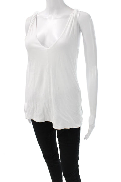 Standard James Perse Womens Scoop Neck Cotton Sleeveless Blouse White Size 1