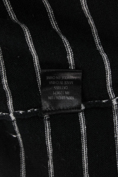 360 Sweater Womens Black Linen Striped Crew Neck Sleeveless Tank Top Size XS