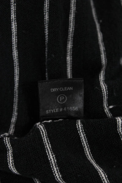 360 Sweater Womens Black Linen Striped Crew Neck Sleeveless Tank Top Size XS