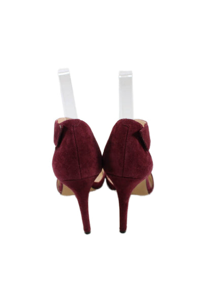 Vince Camuto Women's Pointed Toe Suede Stiletto Sandals Burgundy Size 6
