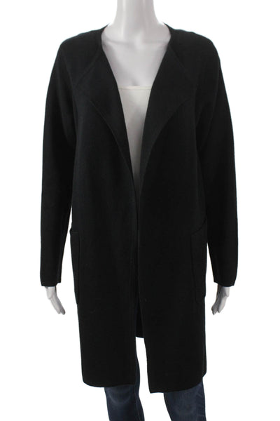 J Crew Womens Cardigan V Neck Black Cotton Size S