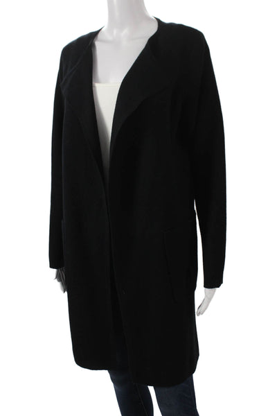 J Crew Womens Cardigan V Neck Black Cotton Size S