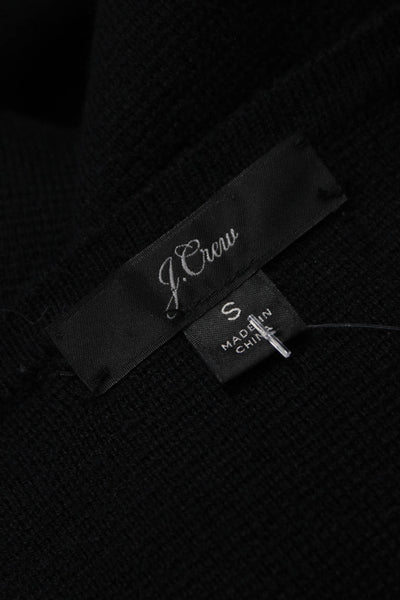 J Crew Womens Cardigan V Neck Black Cotton Size S