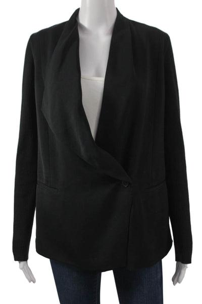 Vince Womens Black Polyester Button Jacket Size 4