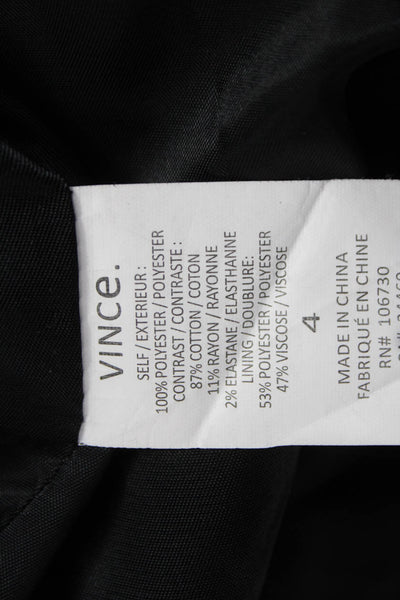 Vince Womens Black Polyester Button Jacket Size 4