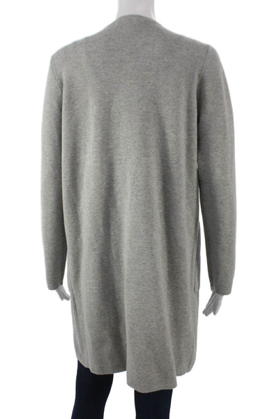 J Crew Womens Gray Cotton V Neck Cardigan Long Sleeve Solid Size S