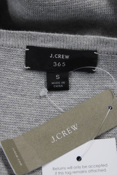J Crew Womens Gray Cotton V Neck Cardigan Long Sleeve Solid Size S