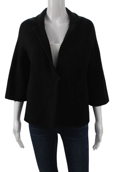 Moth Anthropologie Womens Black Rayon Open Front Jacket Solid Size XS
