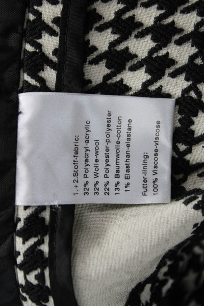 Akris Punto Women Houndstooth White Polyester Zipper Jacket Size 4