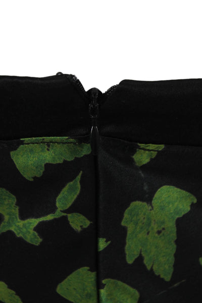 Alejandra Alonso Rojas Womens Silk Leaf Print V Neck Sleeveless Dress Size 6