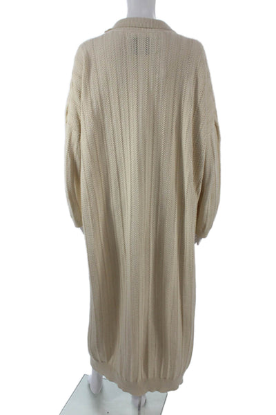 Mr Mittens Womens Dress White Cotton Collared Long Sleeve Midi Size XS
